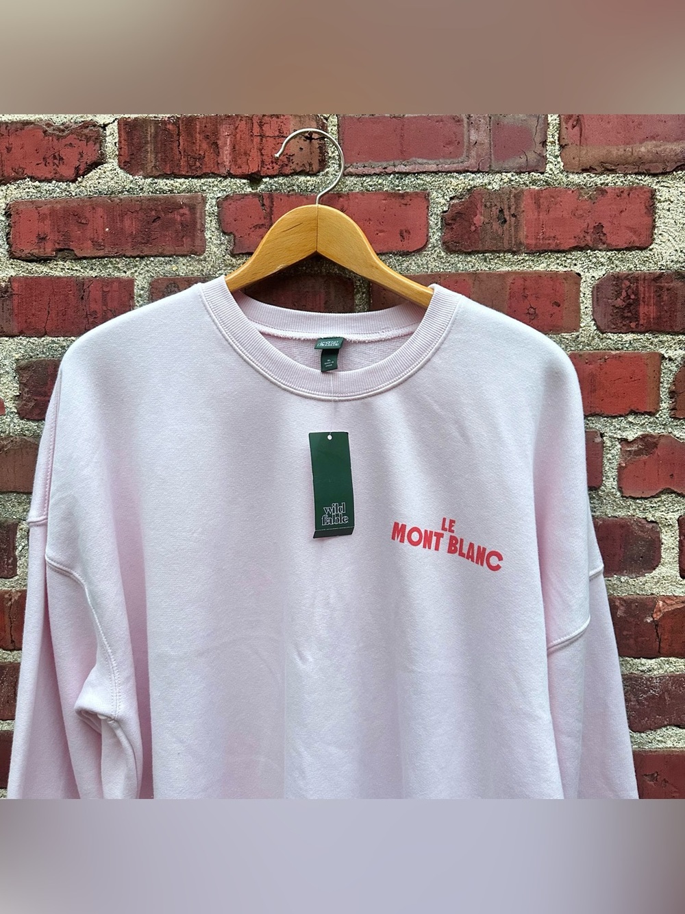 Wild Fable Le Montblanc Pink Sweatshirt XL Ski Mountain Chamonix Mont Blanc NWT - Picture 4 of 13